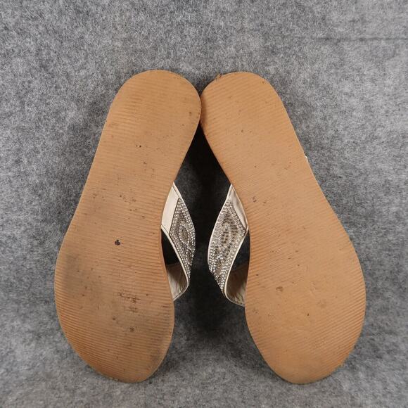 Casual Shoes Womens 7 Sandals Flip Flops Slip On Embellished Straps Comfort - Picture 8 of 8